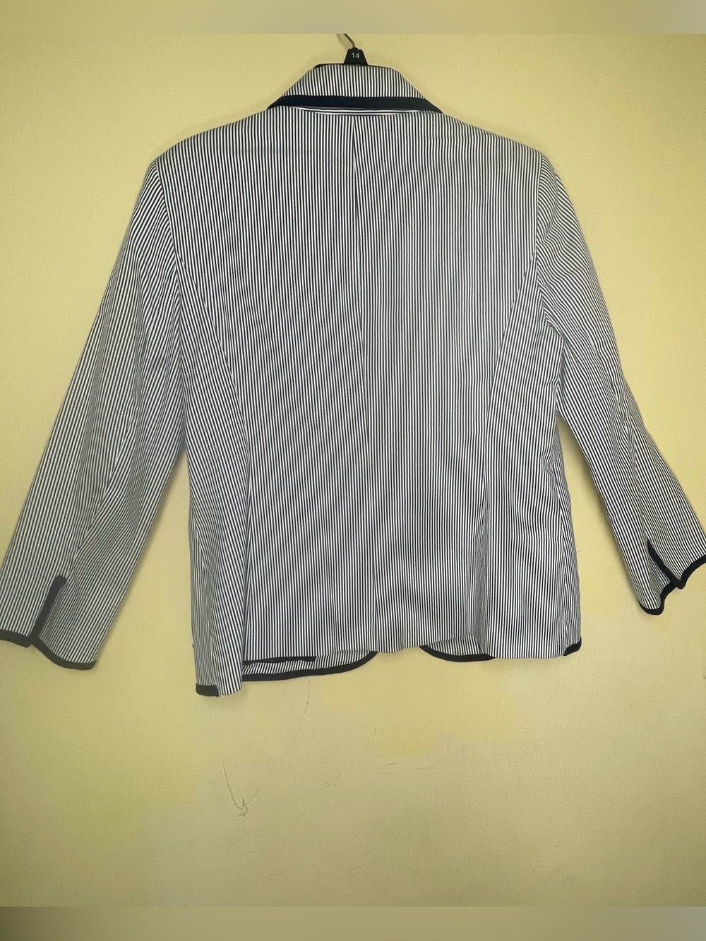 Jones New York White and Navy Striped Blazer with Gold Buttons - Picture 5 of 5